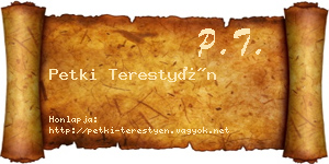 Petki Terestyén névjegykártya